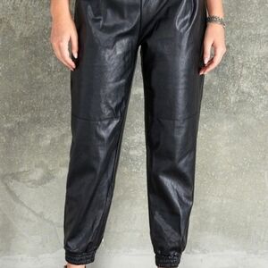 Black Textured Jogger Track Pants